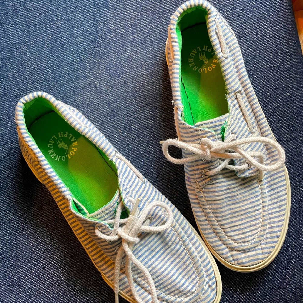 Ralph Lauren striped boat shoes